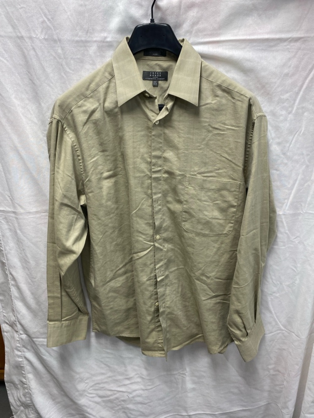 Calvin Klein Men's Long-Sleeve Dress Shirt in Olive